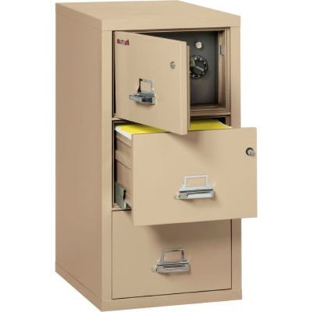 FIRE KING Fireking Fireproof 3 Drawer Vertical Safe-In-File Legal 20-13/16"Wx31-9/16"Dx40-1/4"H Parchment 3-2131-CPASF
